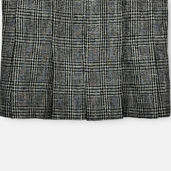 Vintage Christian Dior Black White Plaid Midi Pencil Skirt 10 - Picture 8 of 12